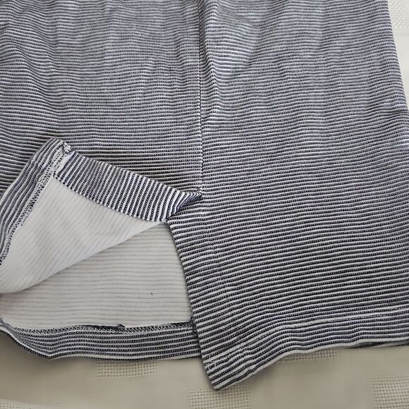 Topshop Striped Pencil Midi Skirt 4 Navy Blue/Gray - Picture 11 of 16